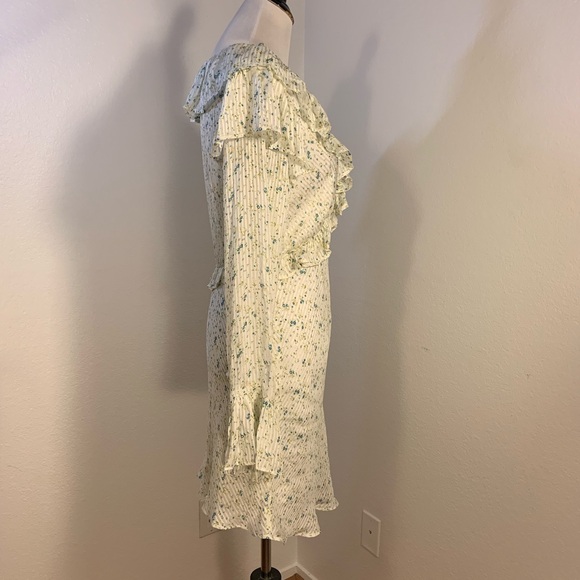 NWOT Free People Sweetest Thing Mini Dress Ivory Combo Ruffle Floral - Size 12 - Picture 4 of 5